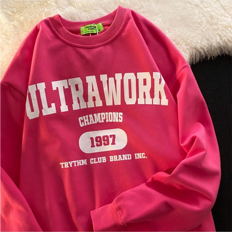 Áo sweater AOKANG dáng rộng in chữ phong cách retro cổ điển