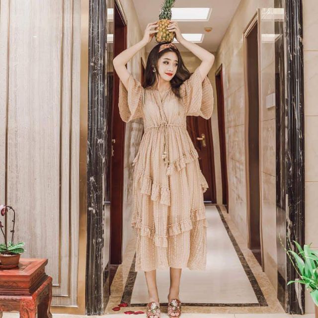 Váy maxi nữ bèo tầng