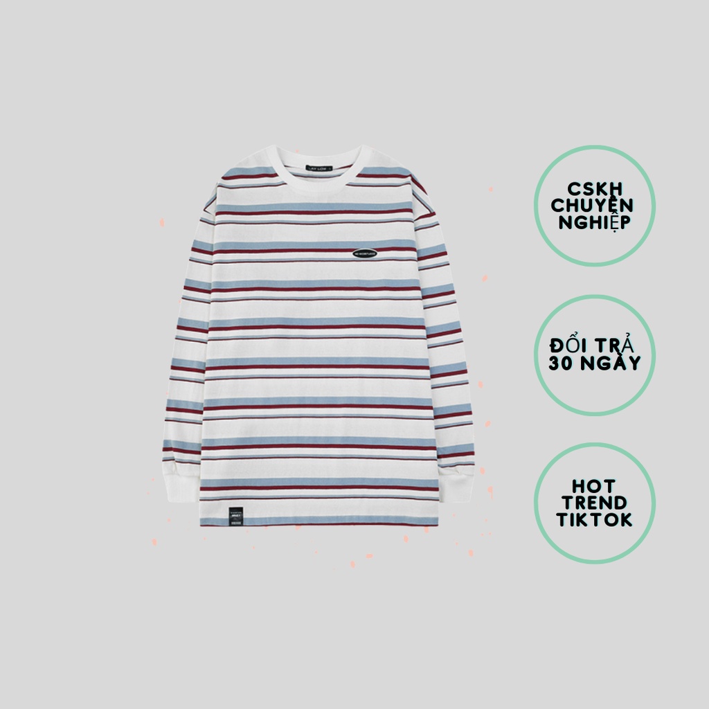 Áo thun dài tay kẻ ngang Unisex