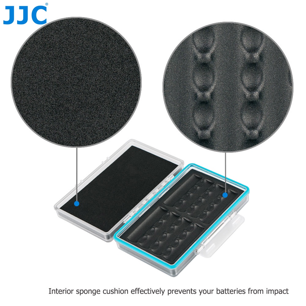 Hộp đựng pin JJC bảo vệ 8 ngăn AA/ 14500 chống bụi bẩn mất nước văng vào bị ẩm nhỏ gọn