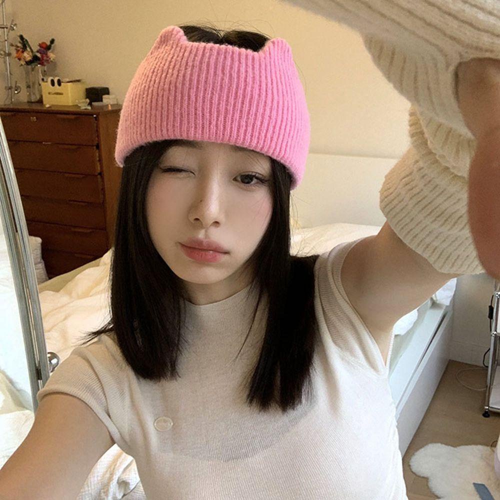 Băng Đô Cài Tóc Dệt Kim Hình Tai Mèo Dễ Thương Cho Nữ