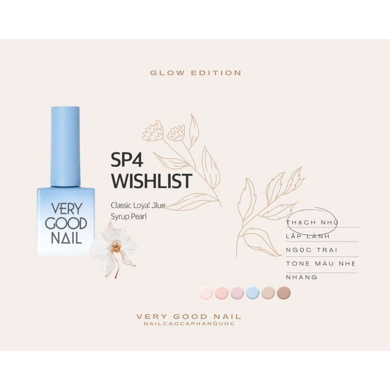 Chính hãng-Freeship Sơn gel thạch nhũ cao cấp Hàn Quốc Very good nail Glow syrup edition tách set [GIÁ LẺ 1 CHAI]