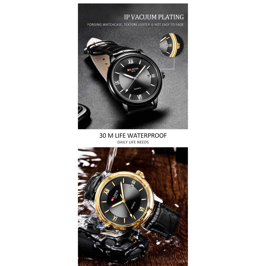 Đồng Hồ Nam Cơ Automatic Chính Hãng WLISTH Dây Da Lộ Máy Mặt Sau Hiển Thị Lịch Ngày Thời Trang Cao Cấp Sang Trọng Giá Rẻ Đồng Hồ Tự Động Cho Nam