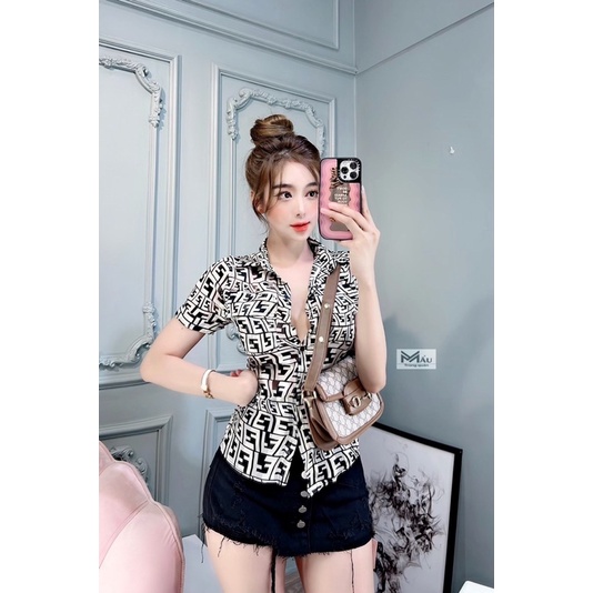 Áo sơmi tằm chữ FF