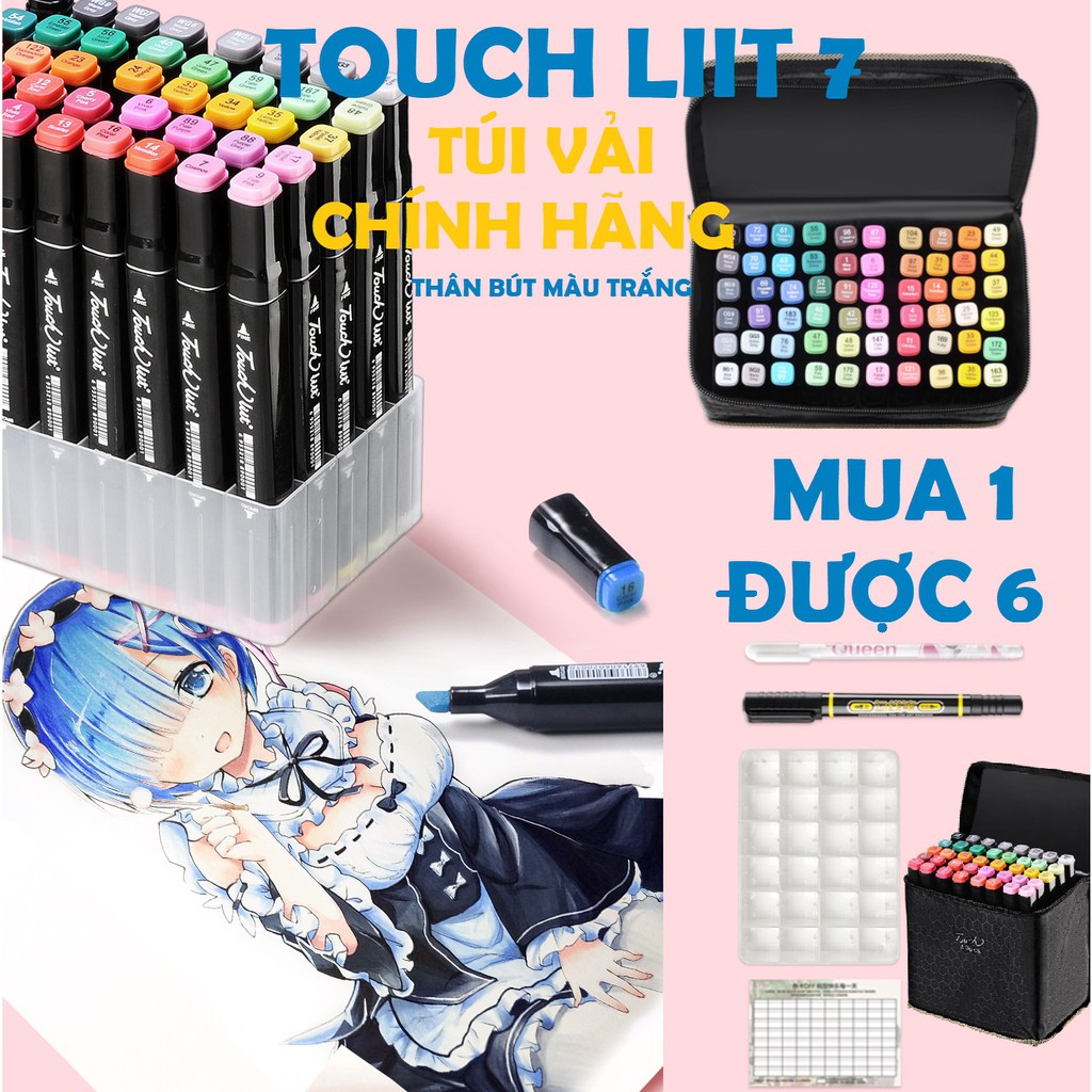 Bút Vẽ , Màu Touchliit 7 Túi Vải 30/40/60/80 Màu , Bút Marker Touch Liit,  Màu Vẽ Anime Cao Cấp Hkuk | Shopee Việt Nam