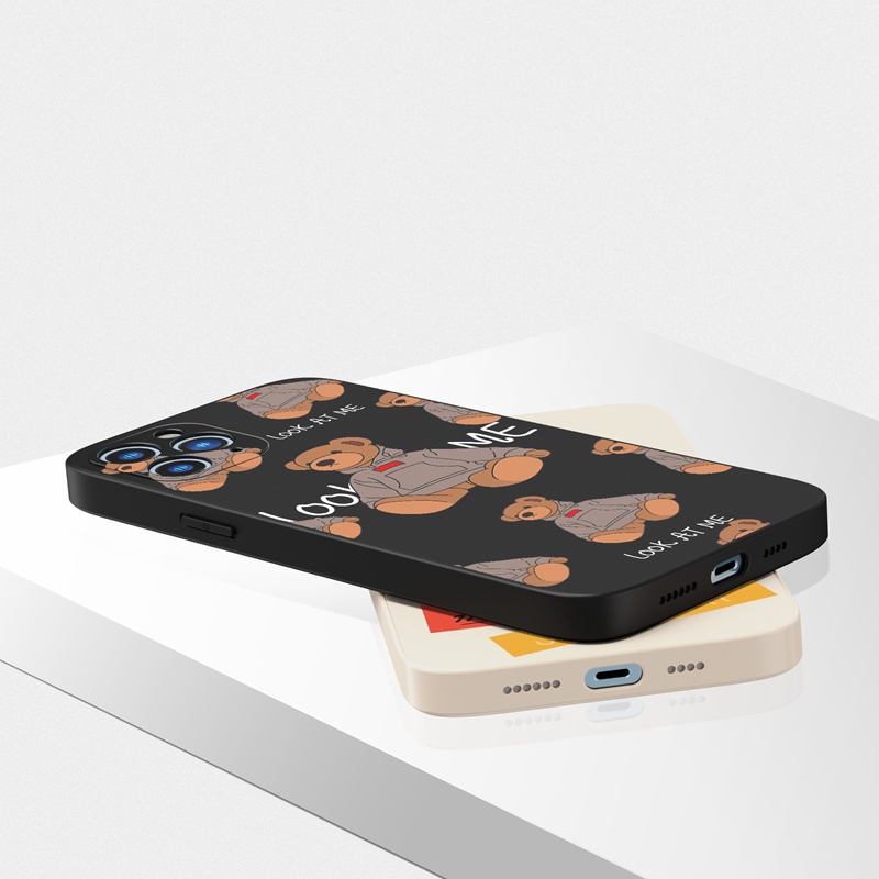 Suntaiho Ốp lưng iphone Ốp điện thoại silicon dẻo hình gấu thích hợp cho iPhone 11 Pro iPhone 13 12 11 Mini Pro X XR XS Max 7 / 8 Plus