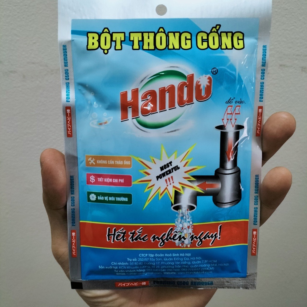 Bột Thông Cống Hando Dạng Túi 100g Nội Địa