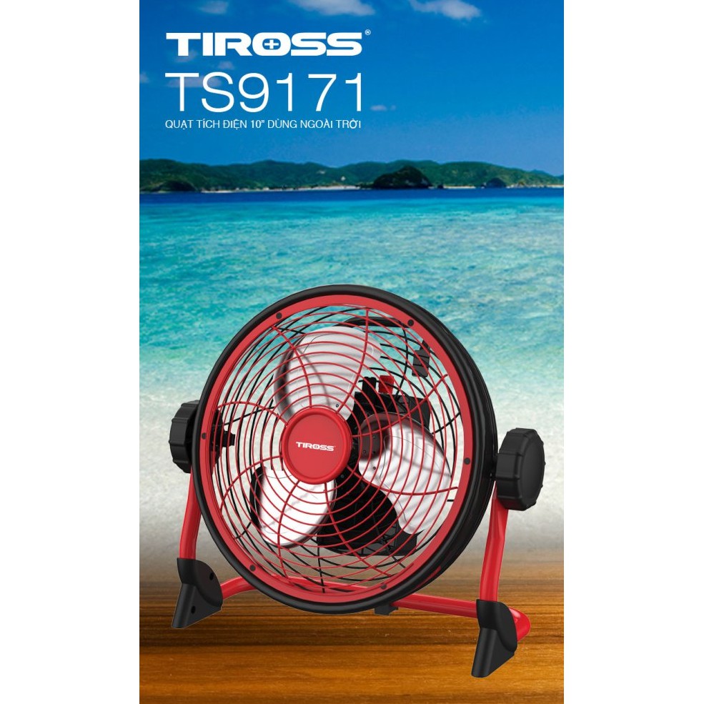 [Tiross123]Quạt Tích Điện TIROSS TS 9171 [Sản Phẩm Chính Hãng, Bảo Hành 12Tháng, Dùng pin Lithium 7500 mAh]