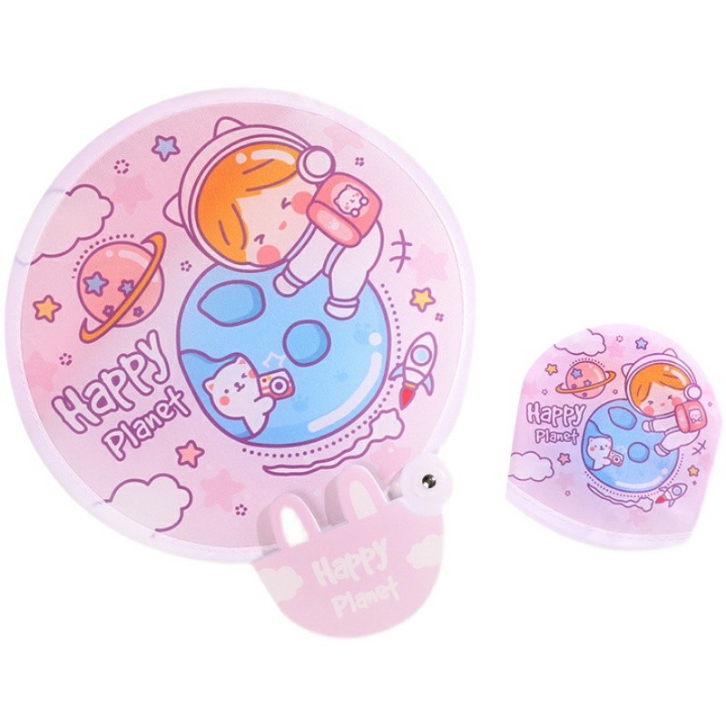 (Bán Buôn Sỉ) Quạt Vải Mini Cầm Tay Gấp Gọn Họa Tiết Dễ Thương T2