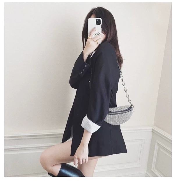 🌿Rẻ nhất Shopee🌿Túi bao tử nữ đính đá