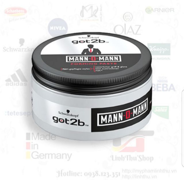 Sáp vuốt tóc [got2b] _ Man O Man Forming Maste _ Schwarzkopf 
. Made in Germany