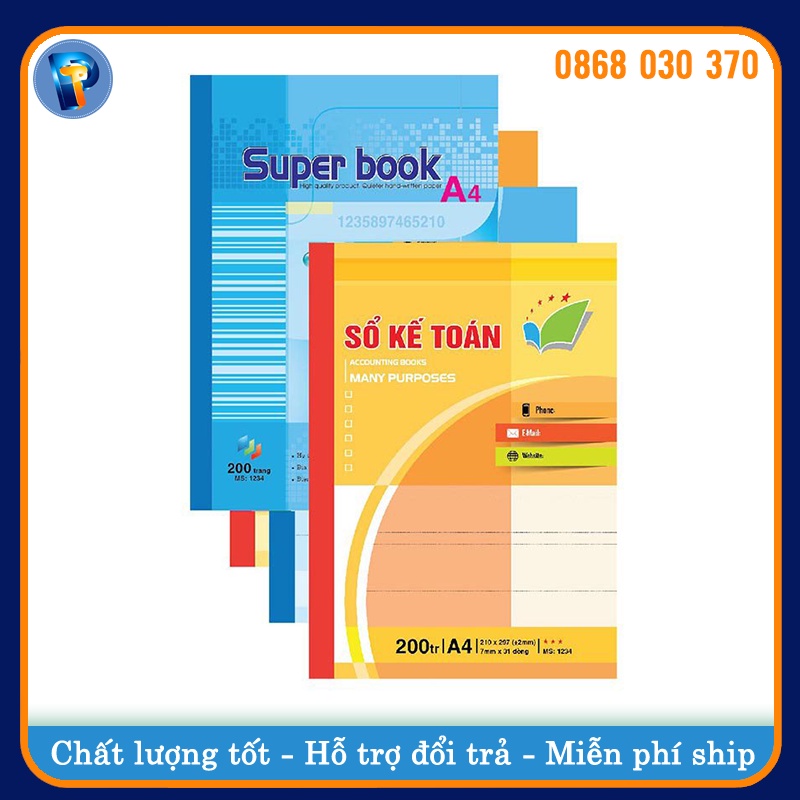 Sổ A4, Sổ Kế Toán Tổng Hợp 200 Trang