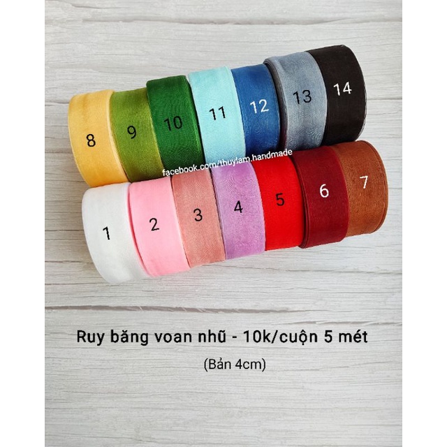 Cuộn 5m ruy băng voan nhũ