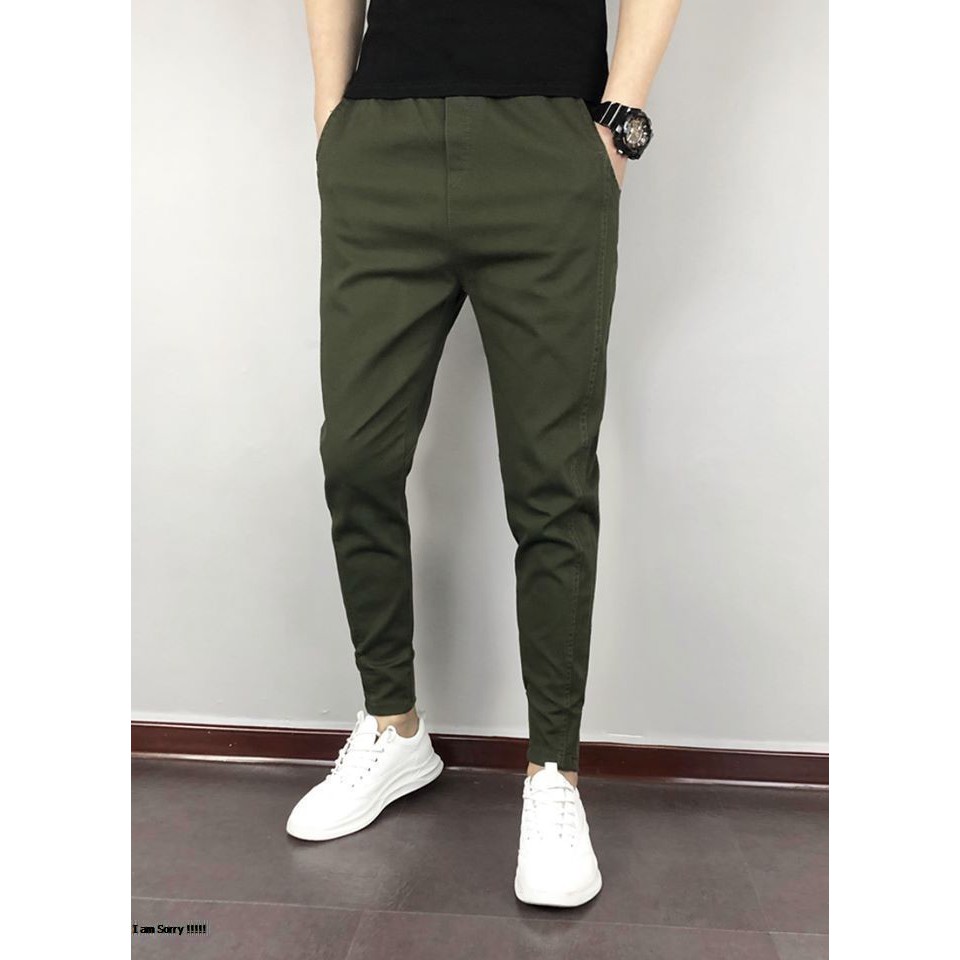 Quần kaki nam nữ, quần jogger trơn unisex bó ống chun co giãn chất đẹp phong cách Hàn