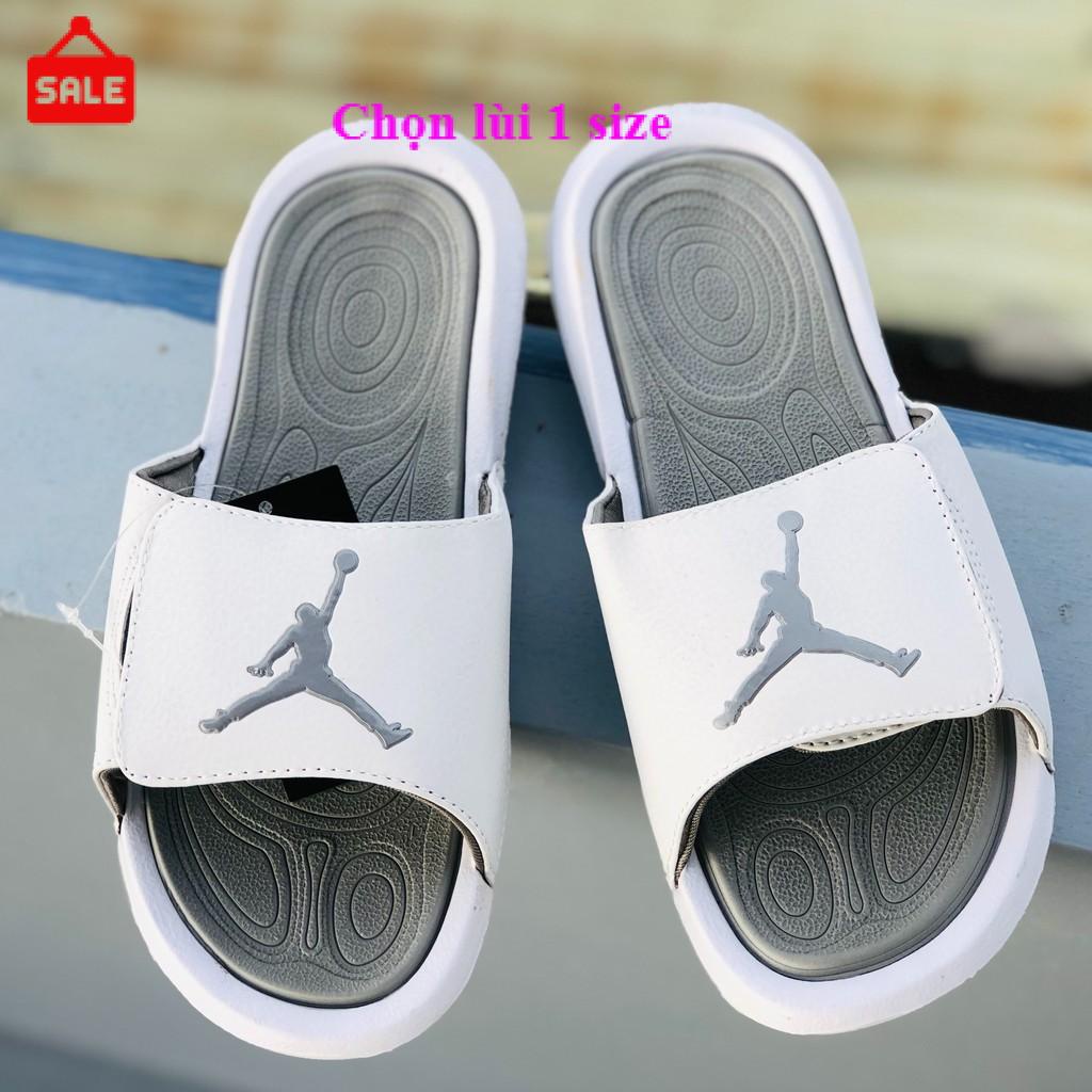 Dép quai ngang dán xé thể thao nam nữ jordan  loại 1 jd6 trắng xám