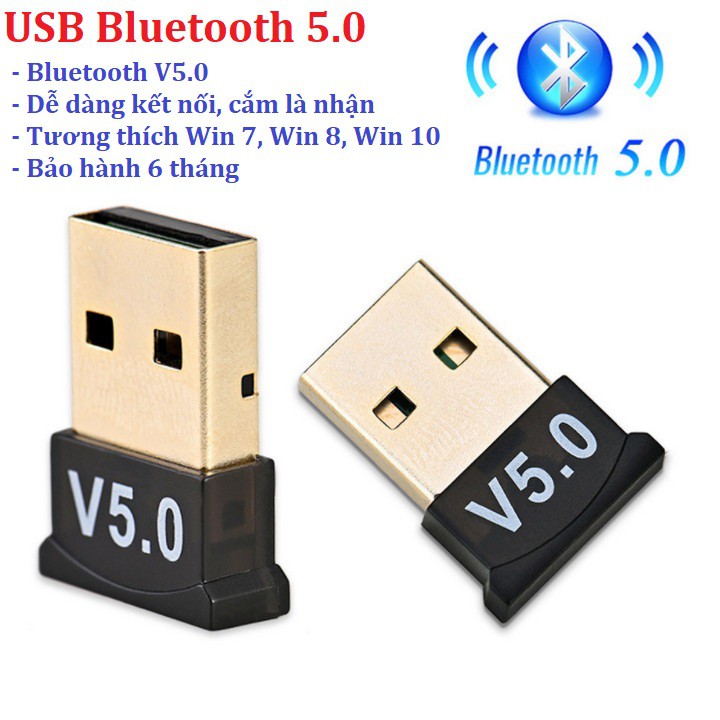 USB Bluetooth 5.0 bổ sung bluetooth cho máy tính để bàn, cho laptop USB DONGLE Bluetooth 5.0 - 5.0 Bluetooth Adapter