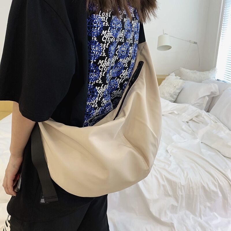 Túi Đeo Chéo Ngực Vải Canvas Cỡ Lớn Phong Cách Đường Phố Nhật Bản Cá Tính Cho Nam