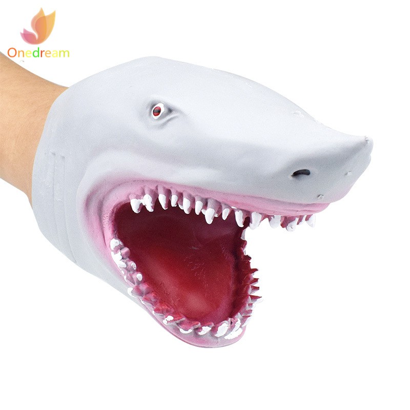 Con rối tay đồ chơi hình cá mập nhồi bông dễ thương