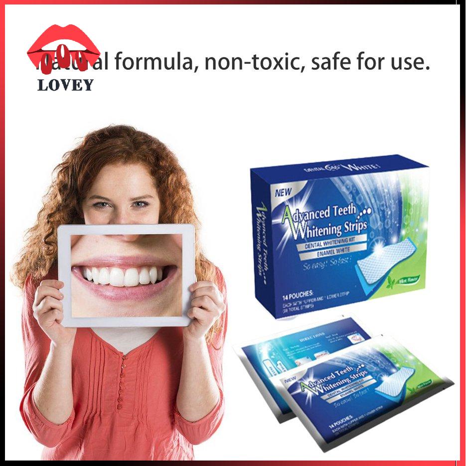 lovey★28PCS/SET Natural Advanced White Gel Teeth Whitening Strips Oral Hygiene Care