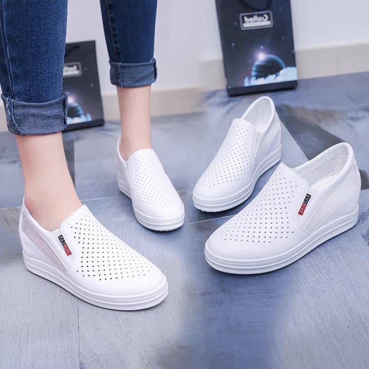 Giày thể thao đế độn 6 phân da Pu- Giày sneaker nữ- Vincentshop