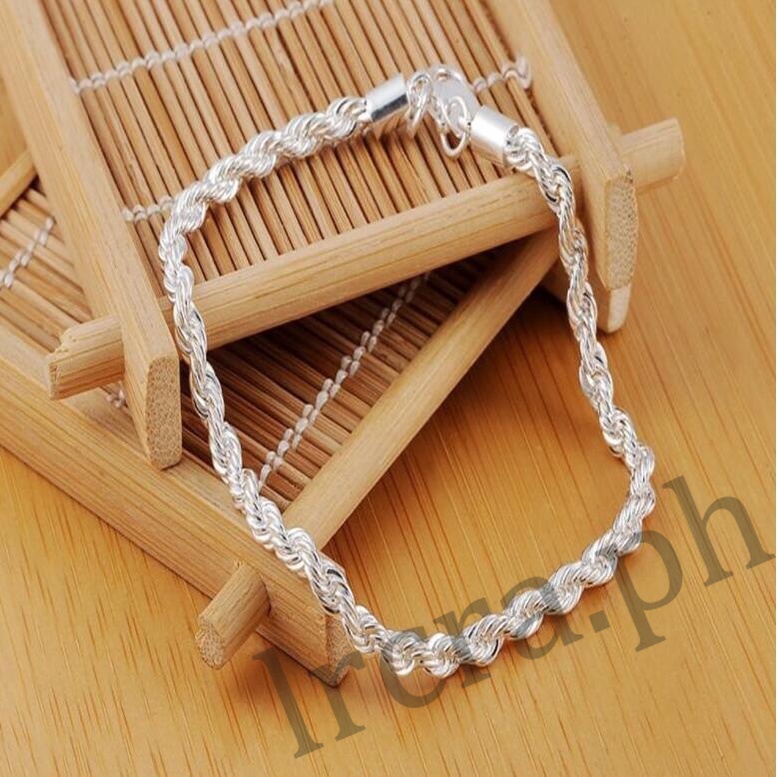Vòng tay mạ bạc 925 dạng xoắn độc đáo