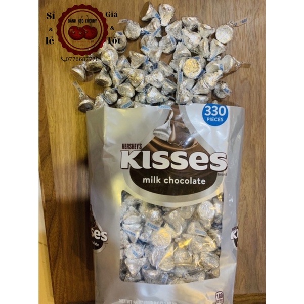DATE 2022- Chiết 300g từ túi 330 VIÊN KẸO CHOCOLATE KISSES Mỹ 🇺🇸