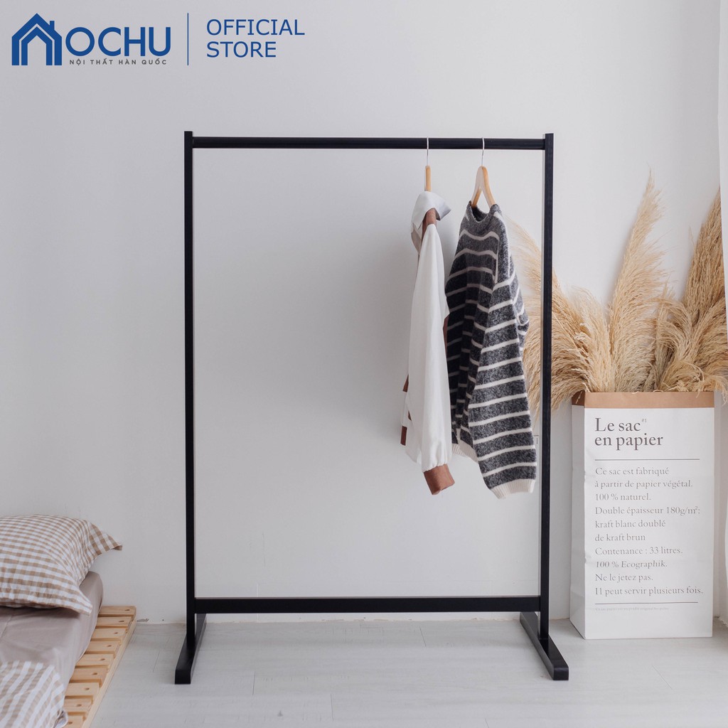 Giá Treo Quần Áo Gỗ Thông OCHU - Single Hanger - Black