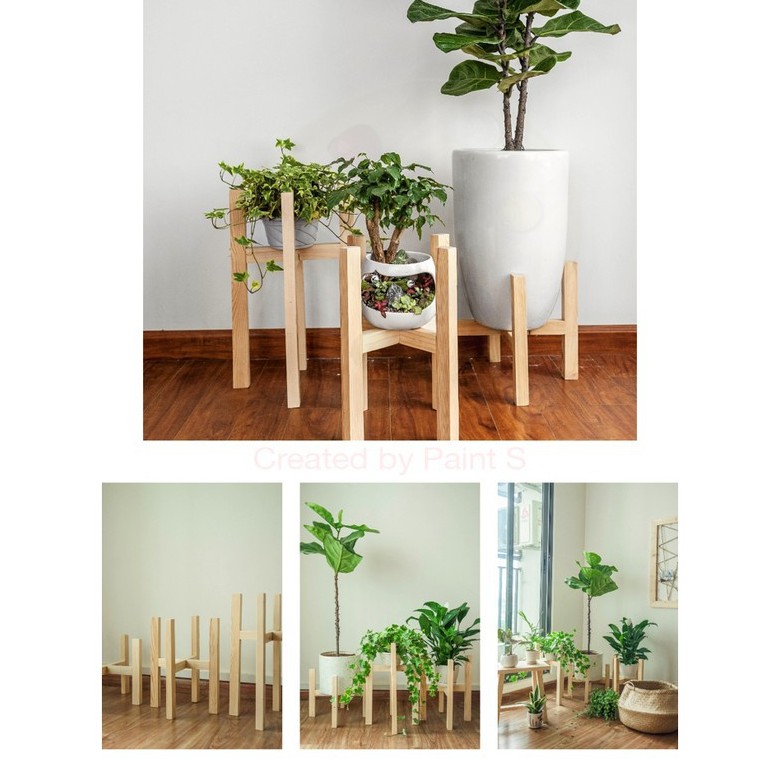 Đôn gỗ để cây cảnh trang trí nhà cửa/ Kệ gỗ để chậu cây đẹp/ Chân giá đỡ kê chậu hoa F20 - H22