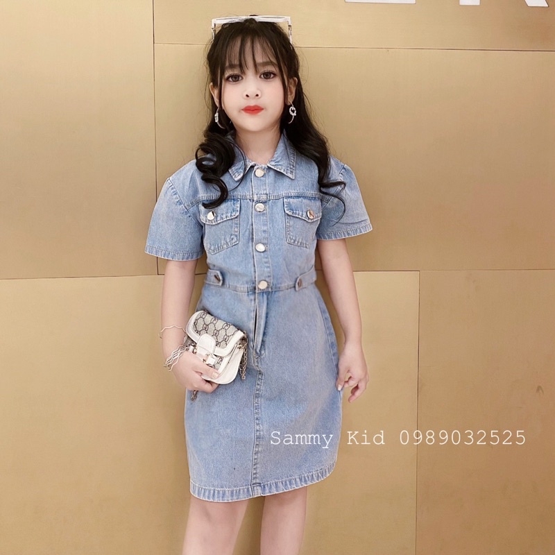 Váy Jean cao cấp cho bé gái size đại 17-43kg Cá tính sành điệu
