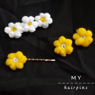 Kẹp tóc hoa len