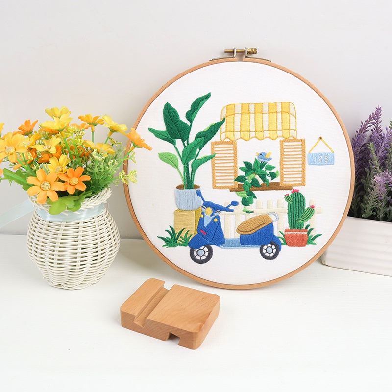 Kit thêu tay - Bộ nguyên liệu thêu tranh hình vườn hoa phong cách châu Âu