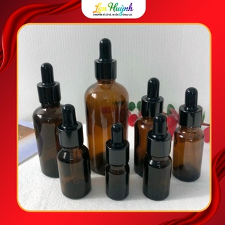 Combo 100 lọ chiết serum 5ml/10ml ,lọ chiết mỹ phẫm thủy tinh nắp bóp nhỏ giọt khoen đen