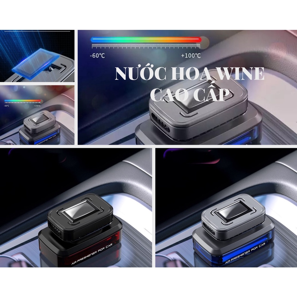 Nước hoa Ô Tô Cao Cấp WINE năng lượng mặt trời  dung tích 80ML đặt taplo ô tô - Chiết xuất Hoàn Toàn Từ Thảo Mộc