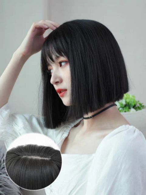 Tóc giả vic ngang siêu hót hít tặng kèm lưới và lược