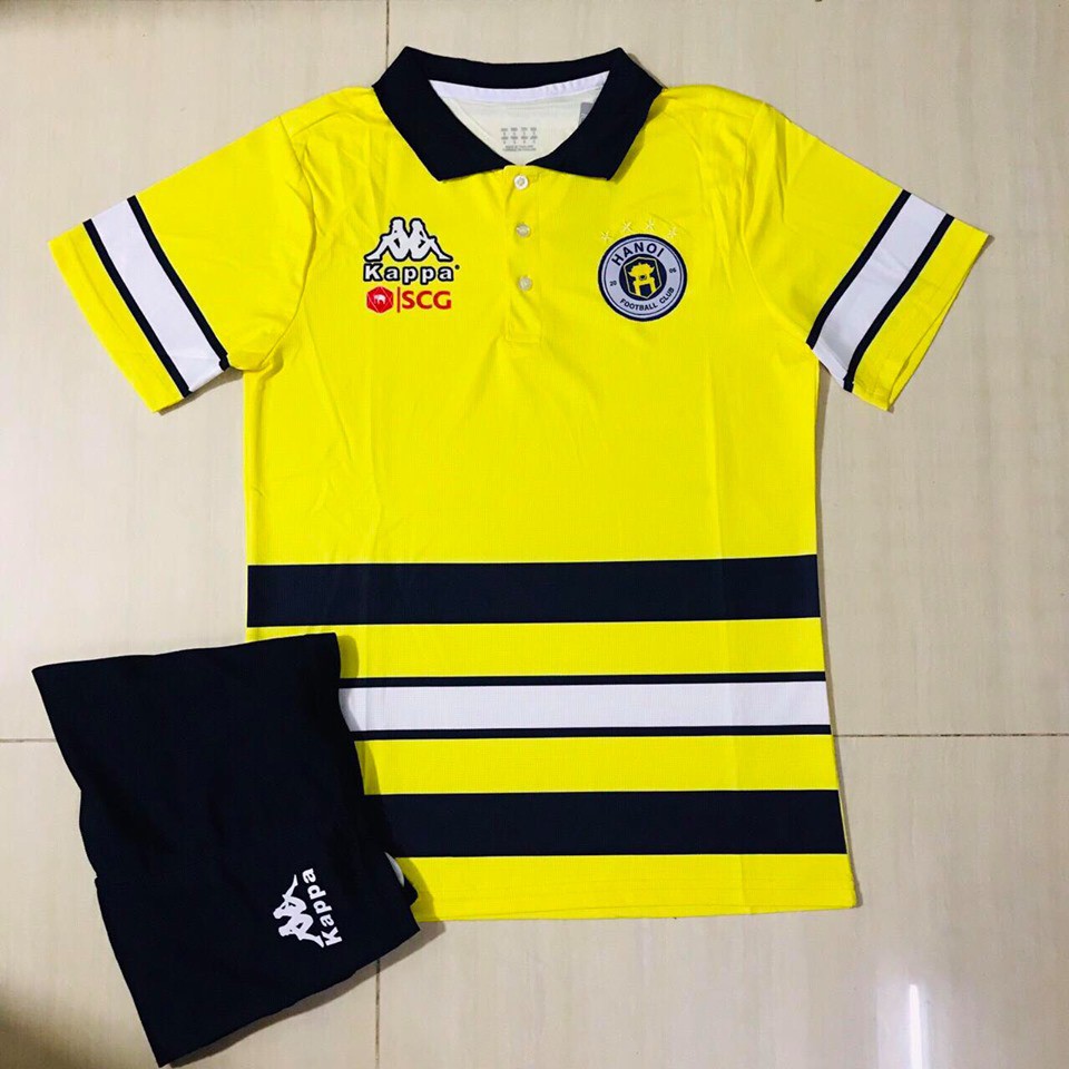 Bộ áo Polo Hà Nội T&T (4 màu) (Có hỗ trợ in ấn tên, số, FC theo yêu cầu)
