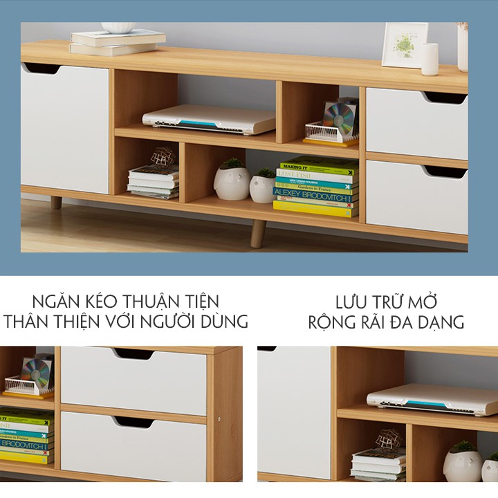 Kệ tivi để sàn gỗ công nghiệp MDF siêu chống ẩm có ngăn kéo T351