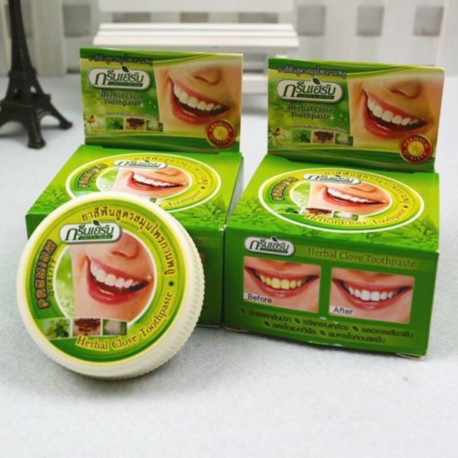 Kem Tẩy Trắng Răng Green Herb Herbal Clove Toothpaste Thái Lan