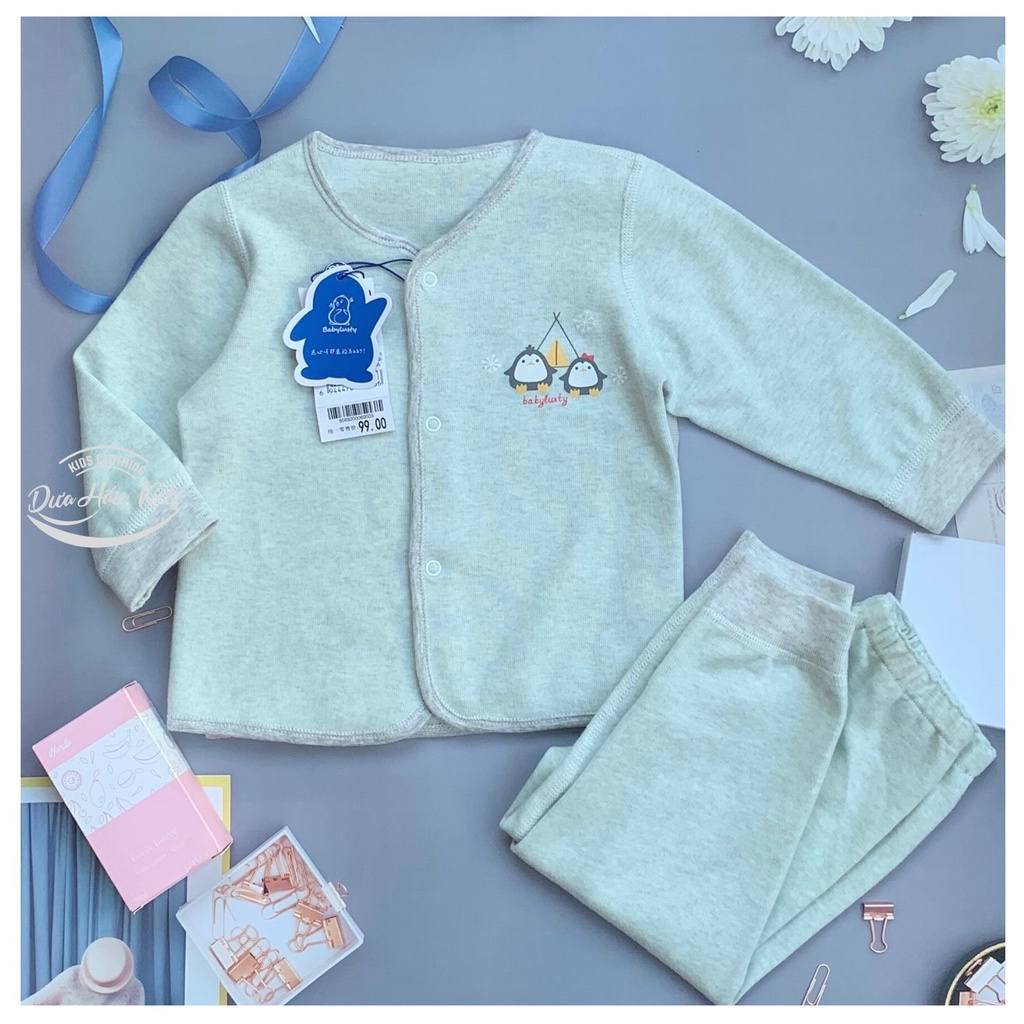 Bộ thu đông xuất âu cho bé mặc thu và ngủ điều hòa size 80, 10 - 12kg, cotton
