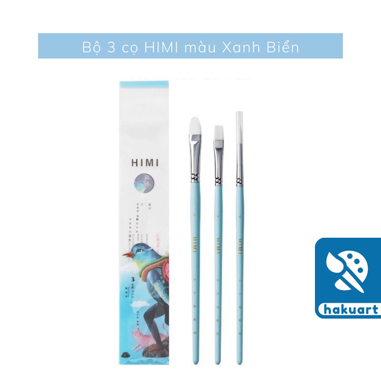 Bộ Cọ vẽ màu nước HIMI, Gouache, Acrylic bộ 3 cây - Họa Cụ Hakuart