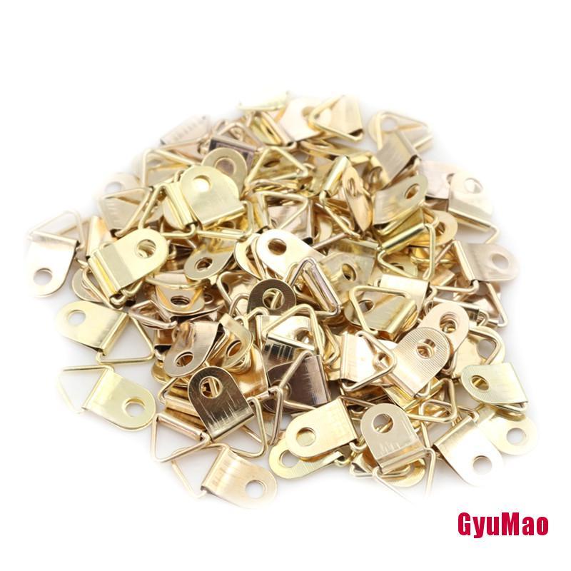 Set 100 Móc Treo Khung Ảnh Hình Tam Giác Mini Màu Vàng 10x20mm Tiện Dụng