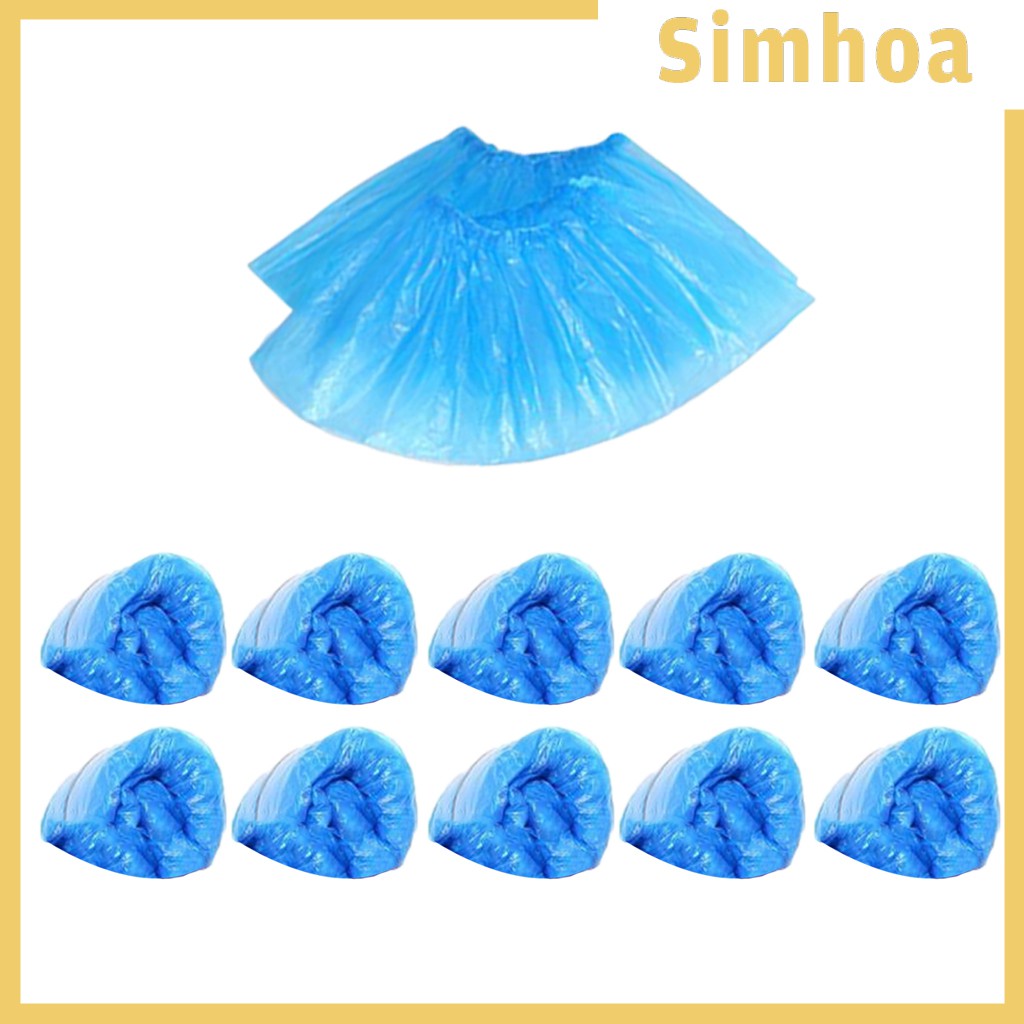 100Pcs Disposable Plastic Shoe Covers Cleaning Overshoes Protective