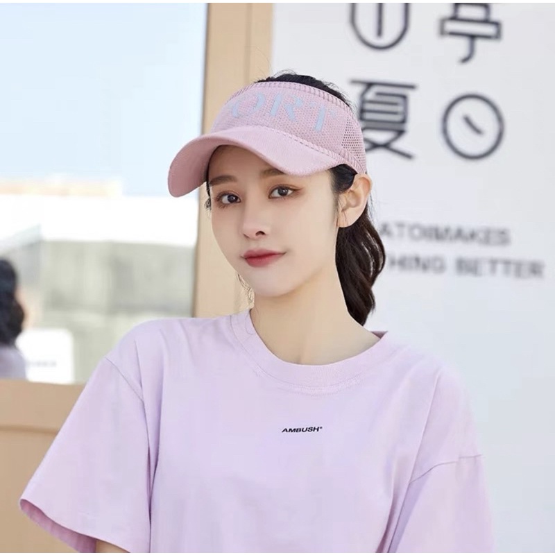 Mũ lưỡi trai hở chóp hoạ tiết chữ , phụ kiện thời trang nữ hàn quốc