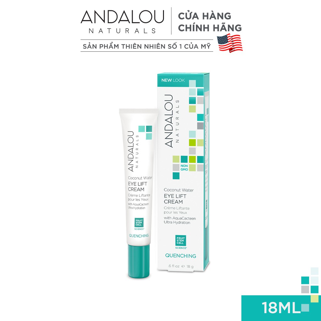 Kem Dưỡng Vùng Da Quanh Mắt Andalou Naturals Quenching Coconut Water Eye Lift Cream 18ml