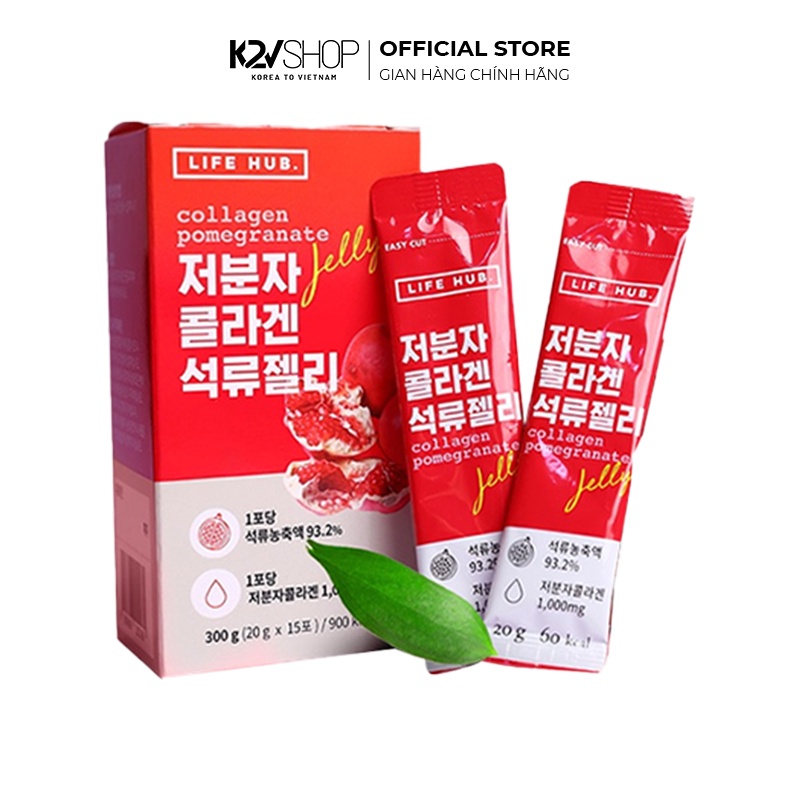Thạch Lựu Cung Cấp Collagen Life Hub Jelly Stick (15 gói x 20g)  - K2V Shop