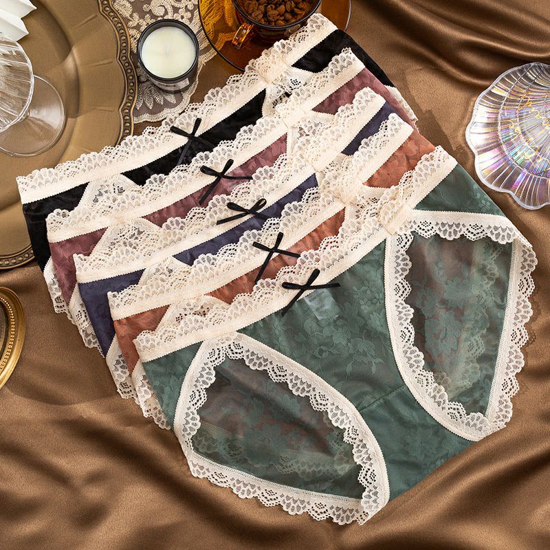 Quần lót nữ ren gấm cao cấp, quần chíp ren mềm chống viêm kháng khuẩn. | BigBuy360 - bigbuy360.vn