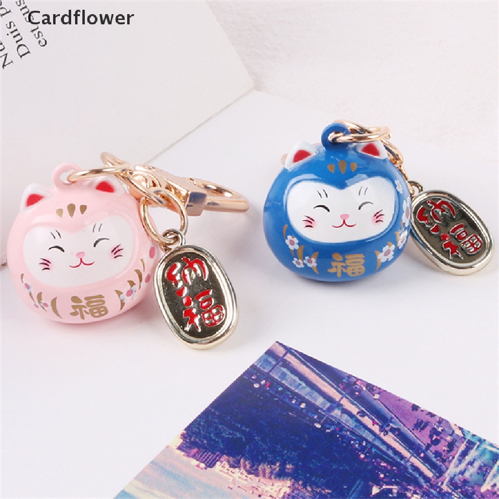 < Cardflower > Móc Khóa Hình Mèo May Mắn Nhật Bản Dễ Thương Trang Trí Túi Xách / Xe Hơi