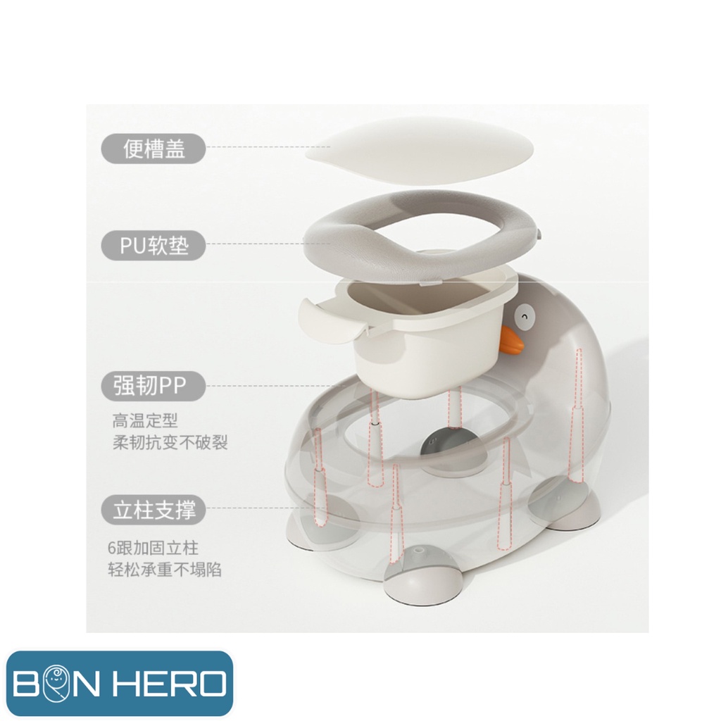 Bô vệ sinh dành cho trẻ em Bonhero TH-528, bô vệ sinh có đệm da