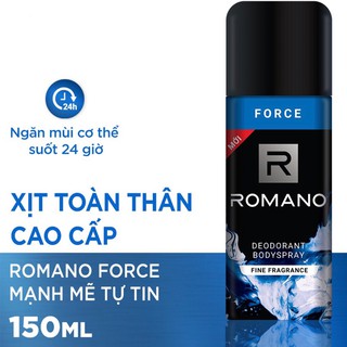 Xịt toàn thân Romano Force tươi mát 150ml