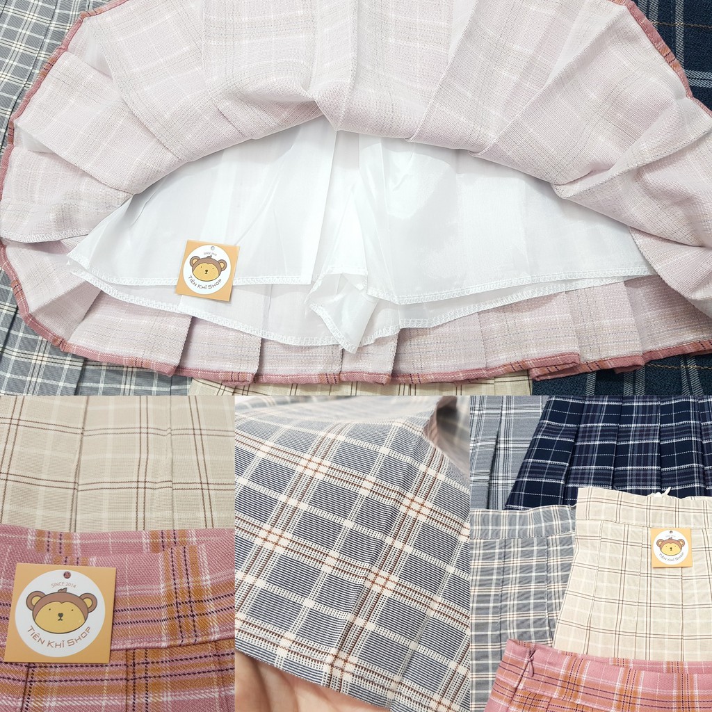 Chân Váy Ulzzang Tennis Xếp Ly Caro - Hình Thật Có Sẵn