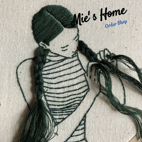 DIY Bộ kit tự thêu tranh cô gái đáng yêu-làm tóc cho cô gái -tự thêu trang trí nhà cửa Decor Handmade - MEO Shop | BigBuy360 - bigbuy360.vn